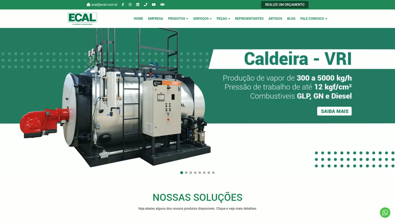 Site da Ecal Caldeiras